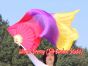 1 pair 1.5m (59") red-purple-orange belly dance silk fan veil