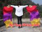 1 pair 1.5m (59") red-purple-orange belly dance silk fan veil