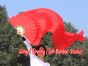 1 pair 1.8m (71") red belly dance silk fan veils