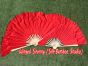 1 Pair red short Chinese silk dance fan, 10cm (4") flutter