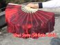 1 Pair Lava short Chinese silk dance fan, 10cm (4") flutter