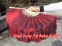 1 Pair Lava short Chinese silk dance fan, 10cm (4") flutter