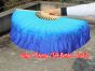 1 Pair turquoise-blue short Chinese silk dance fan, 10cm (4") flutter