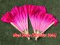 1 Pair light pink-pink short Chinese silk dance fan, 10cm (4") flutter