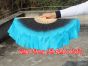 1 Pair black-turquoise short Chinese silk dance fan, 10cm (4") flutter