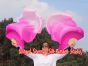 1 pair 1.1m (43") pink fading silk fan veils for kids