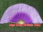 1 Pair purple fading short Chinese silk dance fan, 30cm (12") flutter