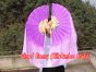 1 Pair purple fading short Chinese silk dance fan, 30cm (12") flutter