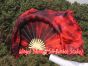 1 Pair Lava short Chinese silk dance fan, 30cm (12") flutter