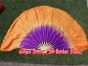 1 Pair purple-orange short Chinese silk dance fan, 30cm (12") flutter