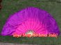 1 Pair pink-purple short Chinese silk dance fan, 30cm (12") flutter