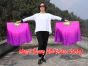 1 Pair pink-purple short Chinese silk dance fan, 30cm (12") flutter