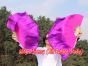 1 Pair pink-purple short Chinese silk dance fan, 30cm (12") flutter