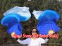 1 pair 1.5m (59") blue fading belly dance silk fan veil