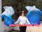 1 pair 1.5m (59") blue fading belly dance silk fan veil