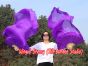 1 pair 1.5m (59") purple belly dance silk fan veil