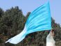 1 Piece 222 cm (88") prophetic silk worship flex flag, turquoise fading