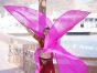 1 pair pink 6 Mommes habotai belly dance silk wing