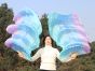 1 pair Pastel Dream long stripes 3G belly dance silk fan veil