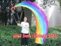 1 Piece long side Rainbow+ 2.3m (90") dance silk veil poi