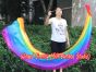 1 Piece long side Rainbow+ 2.3m (90") dance silk veil poi