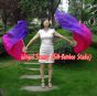 1 pair 1.5m (59") pink-purple belly dance silk fan veil