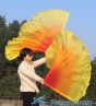 1 pair 180 cm (71") half circle prophetic angel wing silk flags, red-orange-yellow