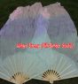 1 pair 1.5m (59") pastel (turquoise-purple-pink) belly dance silk fan veil