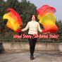 1 pair 1.8m (71") red-orange-yellow-orange-red belly dance silk fan veils