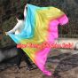 1 piece turquoise-yellow-pink 5 Mommes colorful belly dance silk veil 