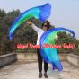 1 Piece green-turquoise-blue 1.8m (71") circular dance silk veil poi