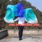 1 pair 2.4m (94") Sea Coast belly dance silk fan veils