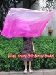 spinning silk flag poi 129cm (51") for Worship & Praise, long side pink fading