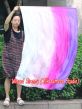 spinning silk flag poi 129cm (51") for Worship & Praise, long side white-pink-purple