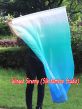 spinning silk flag poi 129cm (51") for Worship & Praise, white-aqua-turquoise-blue