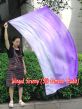 Spinning silk flag poi 174cm (68") for Worship & Praise, long side purple fading