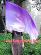 Spinning silk flag poi 174cm (68") for Worship & Praise, long side purple fading