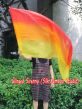 Spinning silk flag poi 174cm (68") for Worship & Praise, long side Fire