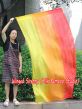 Spinning silk flag poi 174cm (68") for Worship & Praise, long side Fire