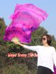 1.5m (59") tie-dye belly dance silk fan veil pink+purple