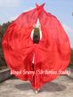 1 pair red 6 Mommes habotai belly dance silk wing