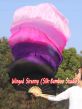 1 pair 1.8m (71") black-purple-pink-light pink belly dance silk fan veils