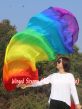 1 pair 2.4m (94") Rainbow belly dance silk fan veils