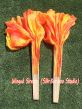 1 Pair Flame short Chinese silk dance fan, 20cm (8") flutter