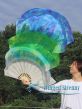 1.5m (59") tie-dye belly dance silk fan veil Meadow