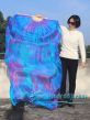 70" x 45" extra large Mermaid Dream belly dance silk fan veil