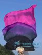 70" x 45" extra large black-purple-pink belly dance silk fan veil