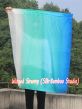 1 Piece 103 cm (40") prophetic silk worship flex flag, white-peacock-turquoise-blue