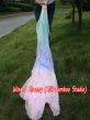 1 pair 1.5m (59") pastel (turquoise-purple-pink) belly dance silk fan veil