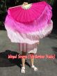 pink fading large short silk dance fans (flutter), 41" (105 cm)